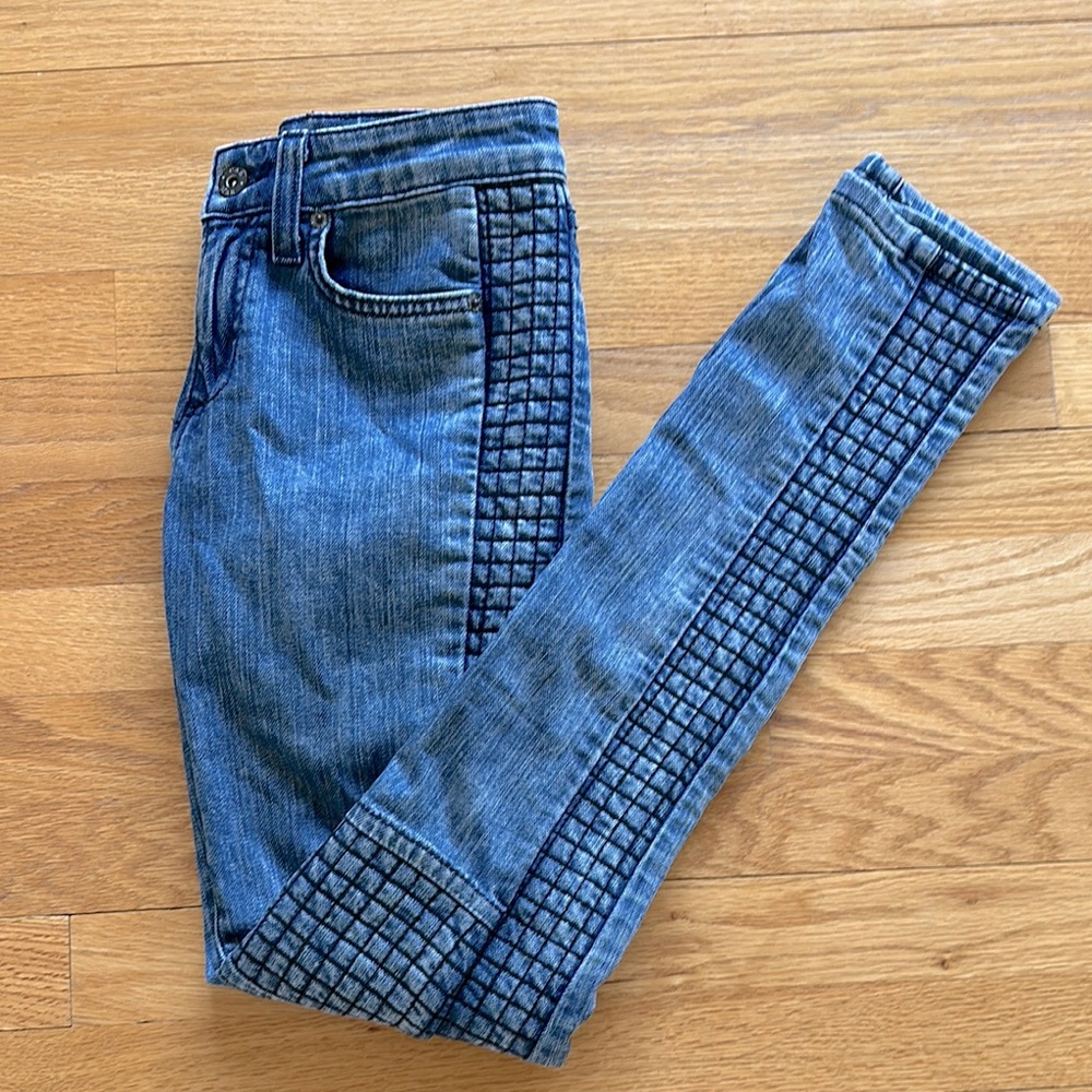 LF Carmar Moto Jeans with Quilted Knees & Side Panels